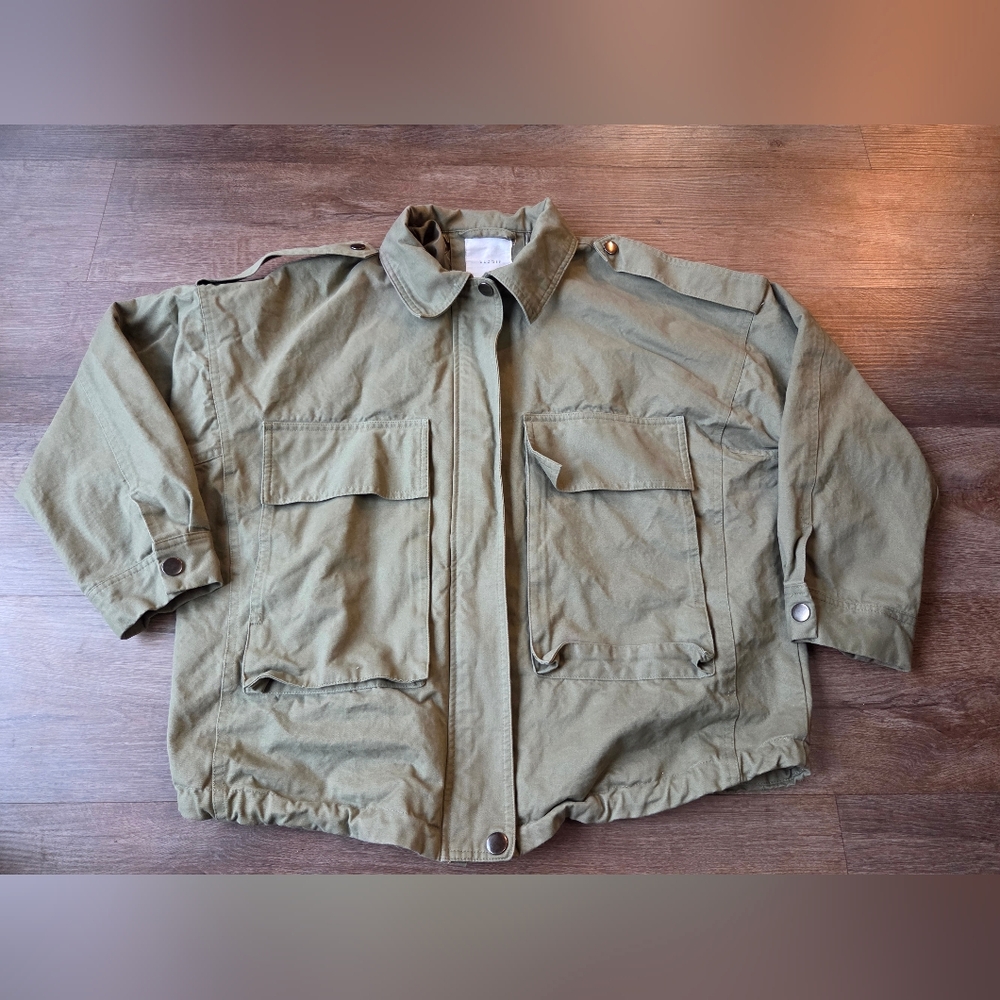 Elodie Green Military Style Cargo Jacket Womens size Small